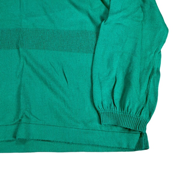 Jones New York size medium green sweater, fold down cowl neck, elastic wrists - Picture 4 of 11
